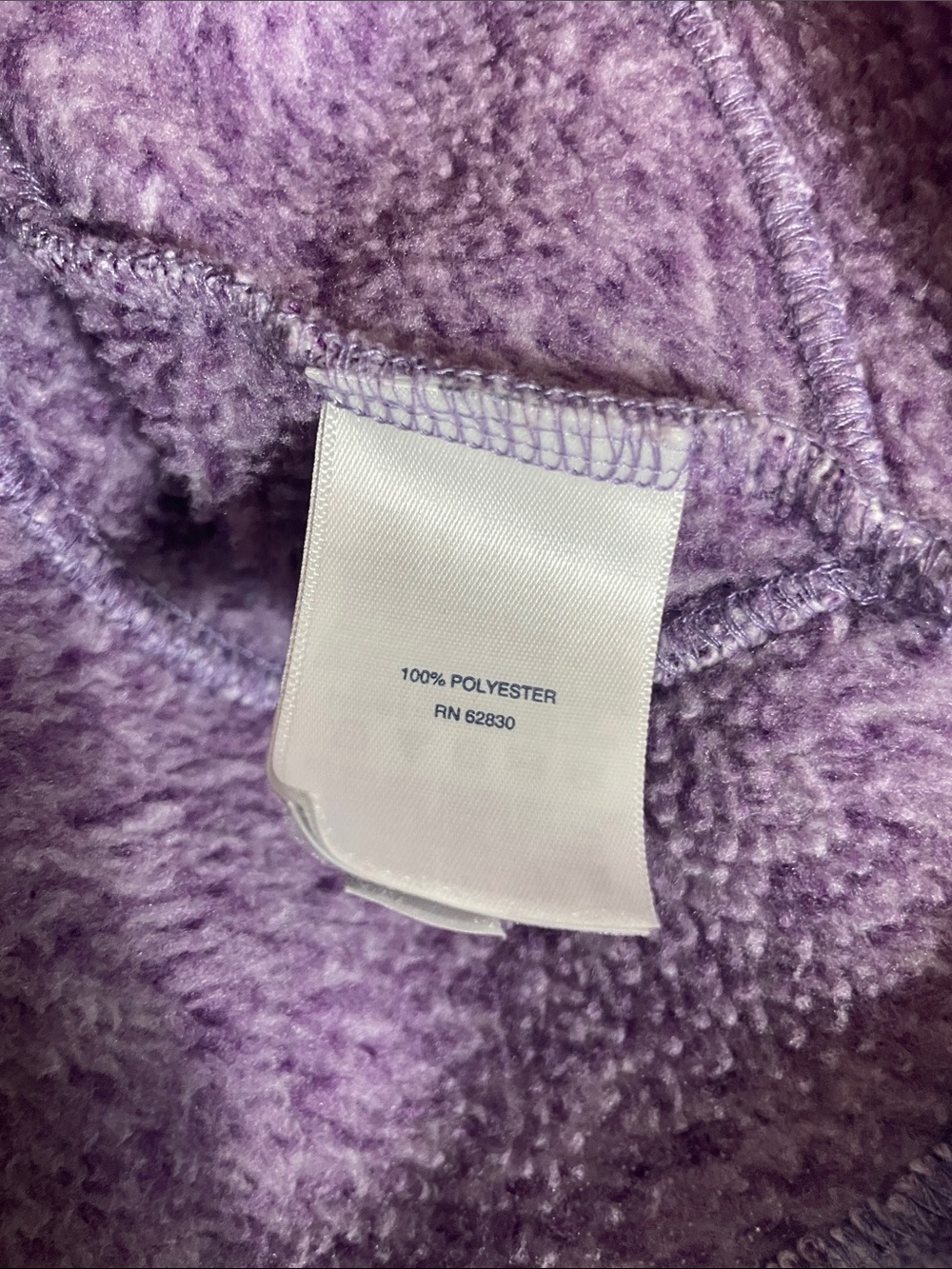 Lands' End Women's Lavender Heather Quarter-Zip Fleece with Pink Trim - Picture 4 of 10